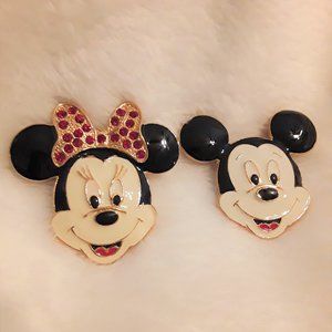 Vintage Disney Mickey and Minnie Mouse Enamel Pins